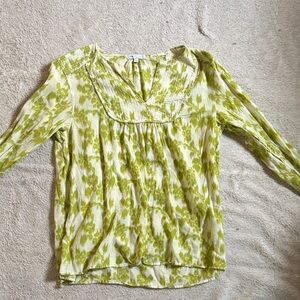 GAP Lime Green and Cream Patterned Blouse